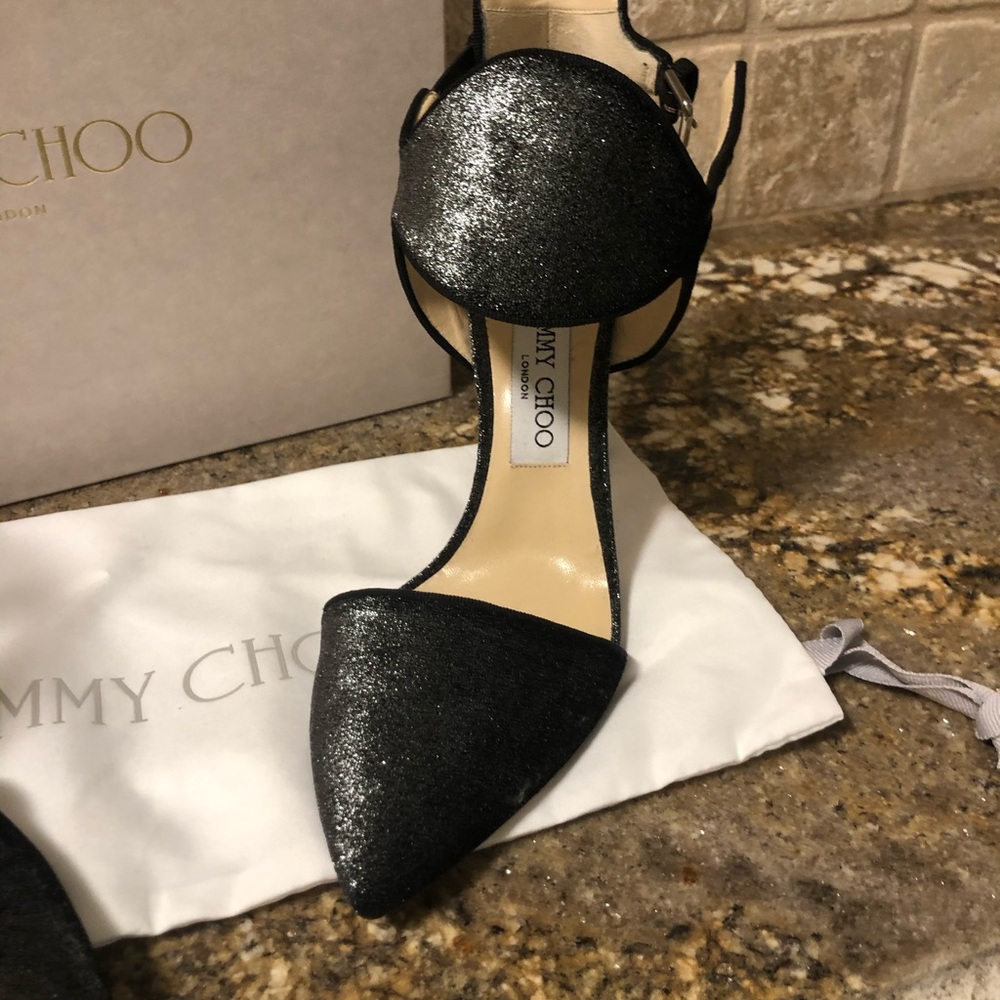 Never been worn Jimmy Choo Moon 100 Metallic Velvet. Size 37.5 - Picture 3 of 5